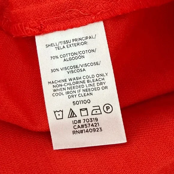 New Loft Red Flounce Dress Red Button Down Sleeveless Ruffle Cotton XL NWT - Picture 12 of 13